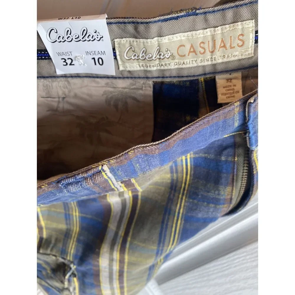 Cabela's Men's Cargo Shorts Size 32 Paid  Cotton Hiking 8 Pockets New 10